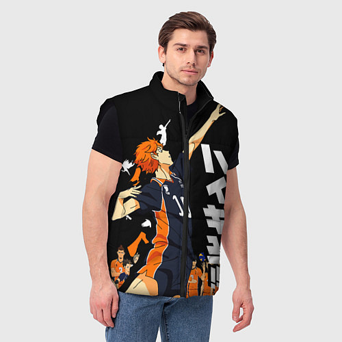 Мужской жилет ВОЛЕЙБОЛ!! HAIKYUU!! / 3D-Черный – фото 3
