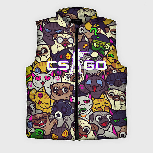 Мужской жилет CS:GO - Paw Paw Лапки / 3D-Светло-серый – фото 1
