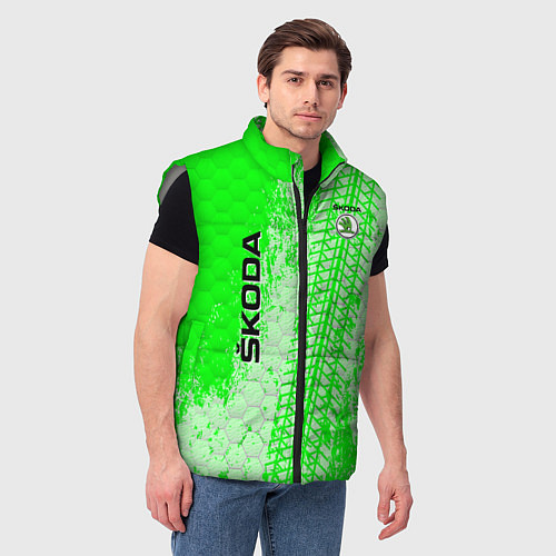 Мужской жилет SKODA / 3D-Светло-серый – фото 3
