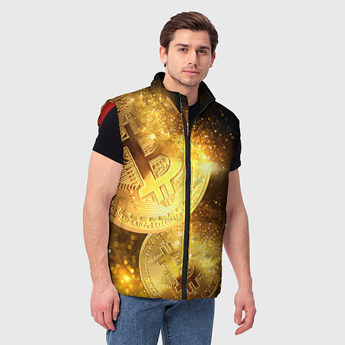 Мужской жилет БИТКОИН ЗОЛОТО BITCOIN GOLD / 3D-Красный – фото 3