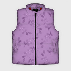 Мужской жилет Листья на фиолетовом фоне, цвет: 3D-красный