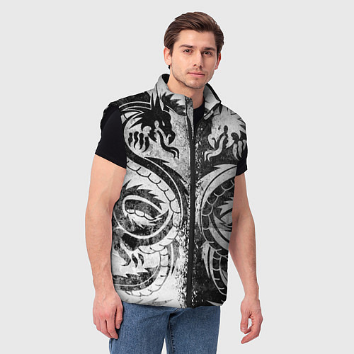 Мужской жилет ДРАКОНЫ DRAGONS / 3D-Черный – фото 3