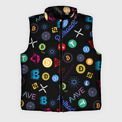 Мужской жилет BITCOIN PATTERN БИТКОИН Z, цвет: 3D-черный
