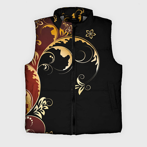 Мужской жилет Узор - Хохлома / 3D-Светло-серый – фото 1