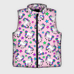 Мужской жилет Единороги и звезды, цвет: 3D-светло-серый