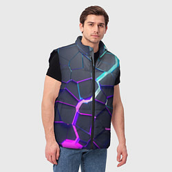 Мужской жилет НЕОНОВЫЙ РАЗЛОМ 3Д РАЗЛОМ, цвет: 3D-черный — фото 2