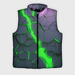 Мужской жилет ЗЕЛЕНЫЙ РАЗЛОМ 3Д РАЗЛОМ, цвет: 3D-черный