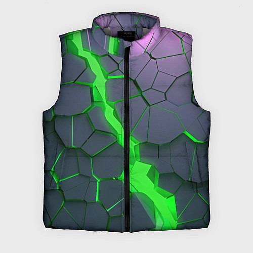 Мужской жилет ЗЕЛЕНЫЙ РАЗЛОМ 3Д РАЗЛОМ / 3D-Светло-серый – фото 1