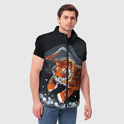 Мужской жилет АМУРСКИЙ ТИГР / 3D-Черный – фото 3