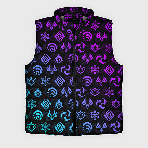 Мужской жилет GENSHIN IMPACT NEON / 3D-Светло-серый – фото 1