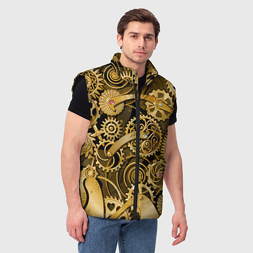 Мужской жилет Стимпанк механизмы шестеренки / 3D-Черный – фото 3
