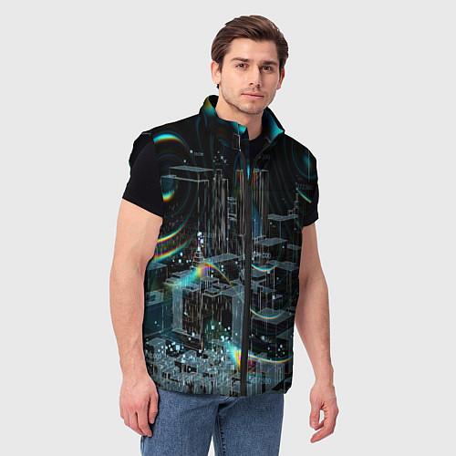 Мужской жилет Симуляция / 3D-Черный – фото 3