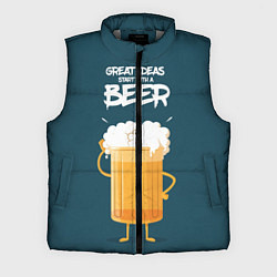 Мужской жилет Great Ideas start with a BEER, цвет: 3D-светло-серый