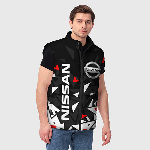 Мужской жилет NISSAN НИССАН ОСКОЛКИ / 3D-Черный – фото 3