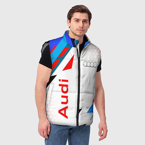 Мужской жилет AUDI АУДИ SPORT / 3D-Светло-серый – фото 3