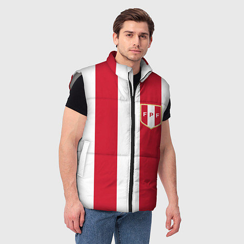 Мужской жилет Сборная Перу / 3D-Светло-серый – фото 3