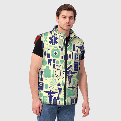 Мужской жилет Медицина Паттерн Z / 3D-Красный – фото 3