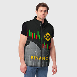 Мужской жилет BINANCE БИНАНС ГРАФИК, цвет: 3D-черный — фото 2