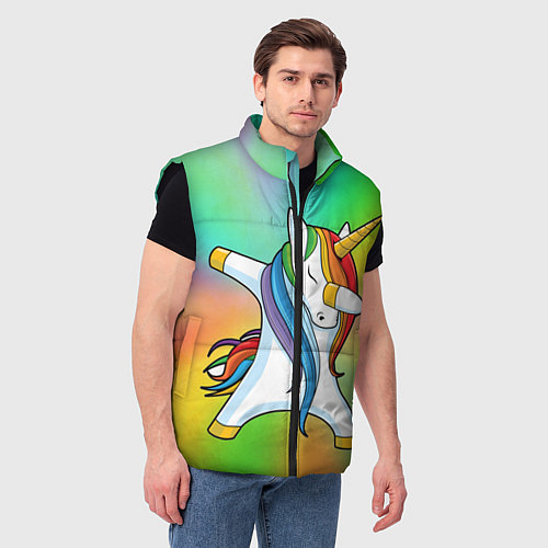 Мужской жилет Крутой единорог / 3D-Черный – фото 3