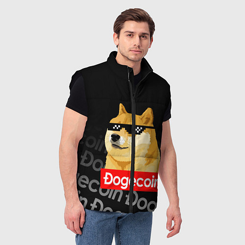 Мужской жилет DOGECOIN DOGE ДОГИКОИН / 3D-Черный – фото 3