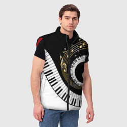 Мужской жилет МУЗЫКАЛЬНЫЙ УЗОР, цвет: 3D-красный — фото 2