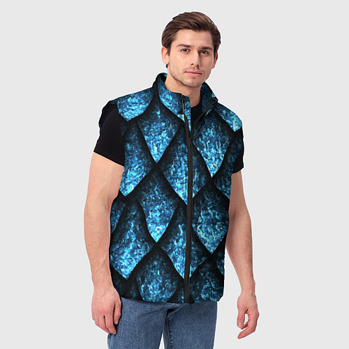 Мужской жилет Чешуя ледяного дракона / 3D-Черный – фото 3