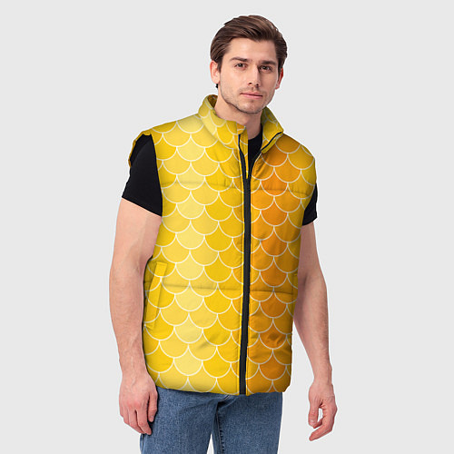 Мужской жилет Желтая чешуя / 3D-Черный – фото 3
