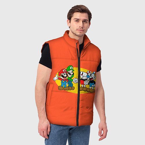 Мужской жилет CupHead x Mario / 3D-Черный – фото 3