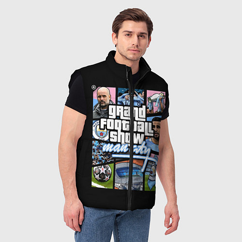 Мужской жилет Мансити в стиле гта манчестер / 3D-Черный – фото 3