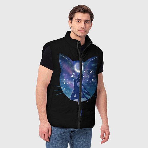 Мужской жилет Sailor Moon силуэт / 3D-Черный – фото 3