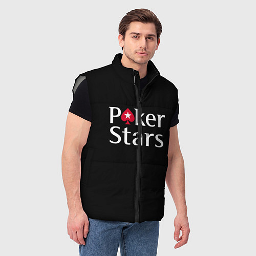 Мужской жилет Poker Stars / 3D-Светло-серый – фото 3