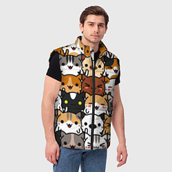 Мужской жилет Коты и котики, цвет: 3D-черный — фото 2