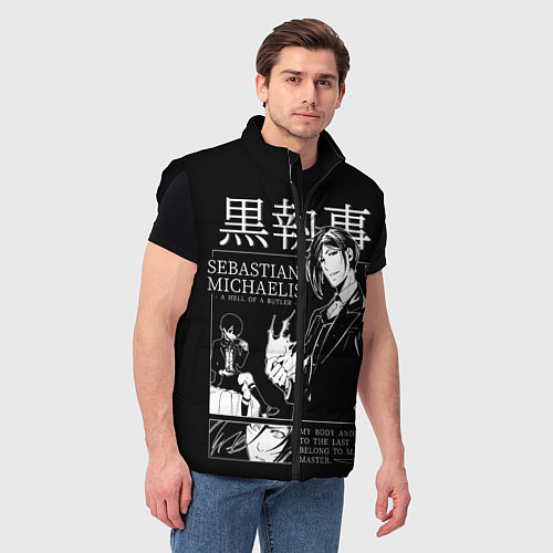 Мужской жилет Темный Дворецкий Себастьян Мик / 3D-Черный – фото 3