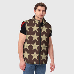 Мужской жилет Шампанские звёзды, цвет: 3D-красный — фото 2