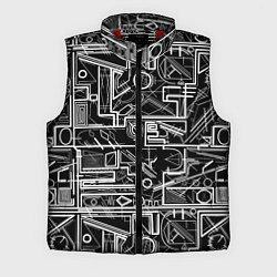 Мужской жилет Белые абстрактные линии, цвет: 3D-красный