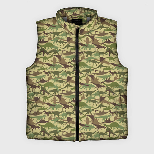 Мужской жилет Динозавры камуфляж / 3D-Светло-серый – фото 1