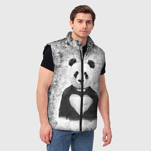 Мужской жилет Панда Любовь Сердце Меланж / 3D-Черный – фото 3