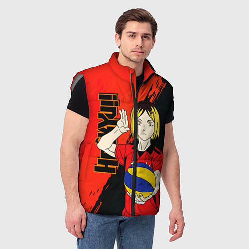 Мужской жилет Кенма Козуме, Haikyuu / 3D-Светло-серый – фото 3