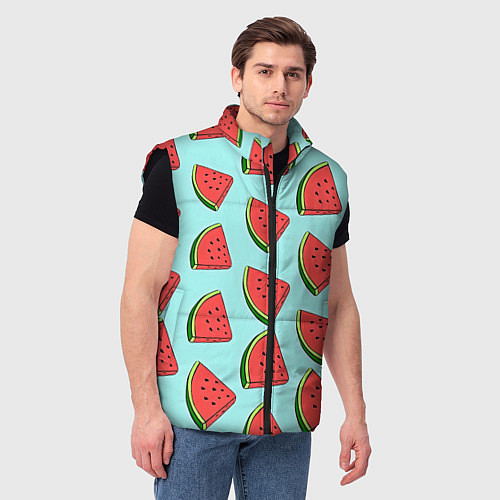 Мужской жилет Дольки арбузов / 3D-Черный – фото 3