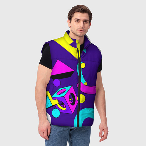 Мужской жилет Геометрические фигуры / 3D-Черный – фото 3