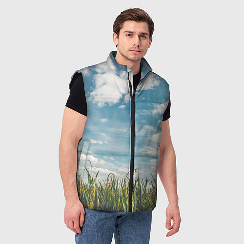 Мужской жилет Небушко и полюшко / 3D-Черный – фото 3