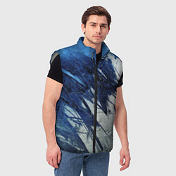 Мужской жилет Серо-синее абстрактное, цвет: 3D-светло-серый — фото 2