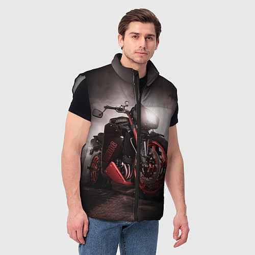 Мужской жилет СУПЕРБАЙК / 3D-Светло-серый – фото 3