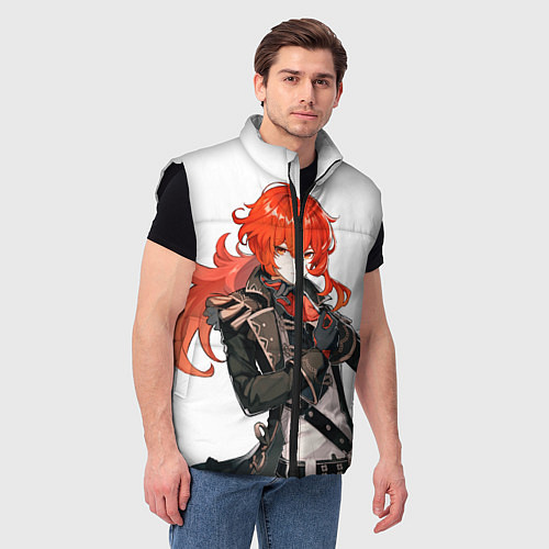 Мужской жилет Дилюк из Genshin Impact / 3D-Черный – фото 3