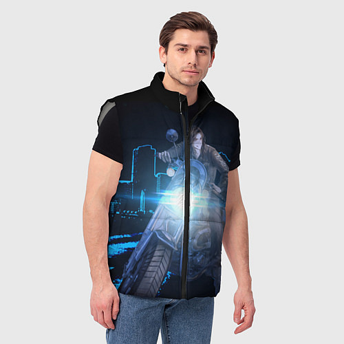 Мужской жилет Баджи На Байке / 3D-Светло-серый – фото 3
