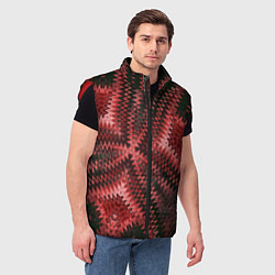 Мужской жилет Серо-коричневый узор, цвет: 3D-красный — фото 2