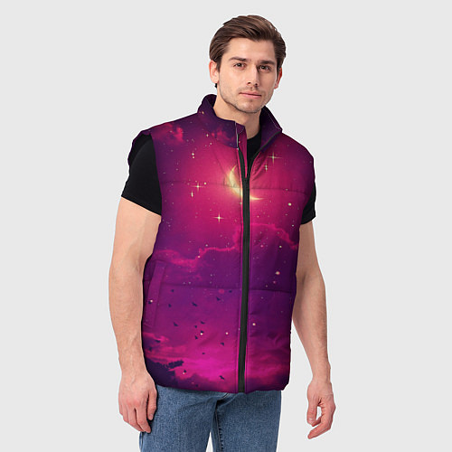 Мужской жилет СКАЗОЧНАЯ НОЧЬ 2 КРАСНЫЙ / 3D-Черный – фото 3