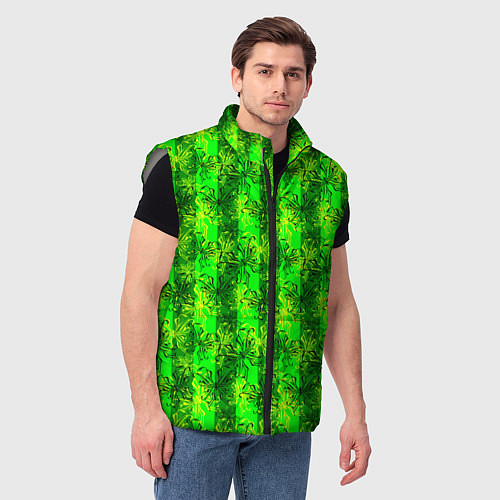 Мужской жилет Неоновый полосатый узор / 3D-Светло-серый – фото 3