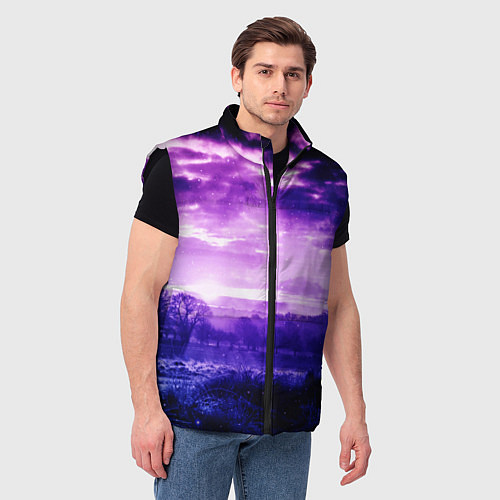 Мужской жилет ФИОЛЕТОВЫЙ РАЙ / 3D-Черный – фото 3