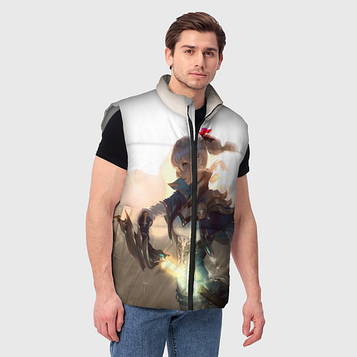 Мужской жилет GENSHIN IMPACT ДЕВУШКА / 3D-Светло-серый – фото 3